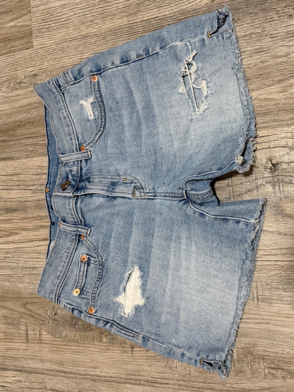 GAP Light Blue Distressed Denim Shorts